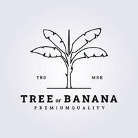minimalistische lijn banaan boom logo vector illustratie ontwerp
