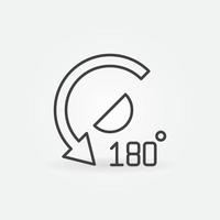 180 graden hoek schets icoon - vector concept symbool