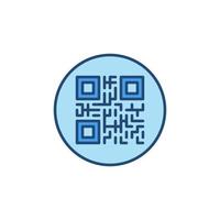 qr code binnen cirkel vector concept gekleurde icoon