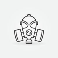 gas- masker of gasmasker vector concept lijn icoon