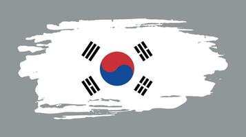 kleurrijk grunge structuur zuiden Korea wijnoogst vlag vector
