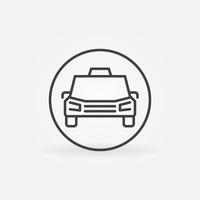 taxi auto in cirkel vector concept icoon in schets stijl