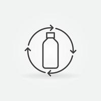 recycle plastic flessen vector dun lijn concept icoon