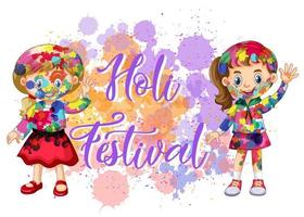 gelukkig holi festival posterontwerp met kleurrijke achtergrond vector