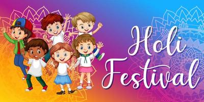 gelukkig holi festival posterontwerp met kleurrijke achtergrond vector