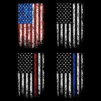 grunge Verenigde Staten van Amerika, politie, brandweerman vlag vector ontwerp.