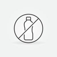 niet toegestaan plastic fles vector dun lijn concept icoon