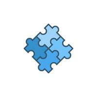 puzzel concept gekleurde modern vector blauw icoon