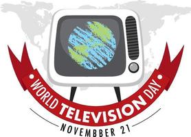 wereld televisie dag logo ontwerp vector