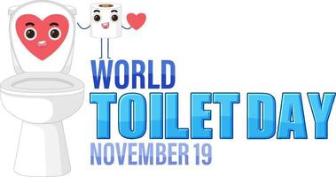 wereld toilet dag tekst ontwerp vector