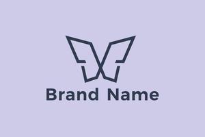 minimaal en meetkundig vlinder logo ontwerp vector