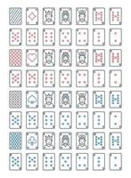 poker spelen kaarten vector lijn pictogrammen set. kaart tekens