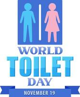 wereld toilet dag tekst ontwerp vector