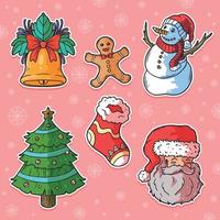 Kerstmis schattig sticker vector