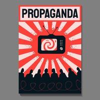 TV zombieën een menigte van mensen, een symbool van propaganda, totalitarisme en dictatuur vector