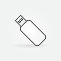 USB flash rit vector schets concept icoon of teken