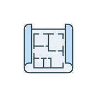 blauwdruk of huis plan vector concept gekleurde icoon