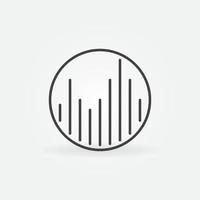 muziek- equalizer in cirkel lineair vector concept icoon