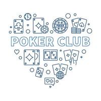 poker club vector concept schets hartvormig illustratie