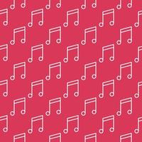 musical Notitie rood naadloos patroon - vector muziek- achtergrond