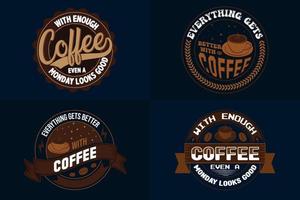 koffie logo bundel, koffie concept set, koffie postzegel of embleem bundel vector