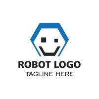 robot logo ontwerp met gemakkelijk concept. vector logo en icoon