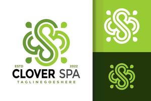 s brief Klaver spa logo ontwerp, merk identiteit logos vector, modern logo, logo ontwerpen vector illustratie sjabloon