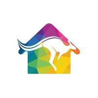 kangoeroe huis vorm logo ontwerp concept. Australisch echt landgoed agentschap of bouw bedrijf logo ontwerp concept. vector