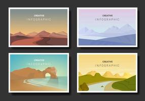 minimalistische stijl landschapsset vector