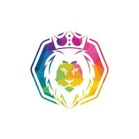 leeuw hoofd logo vector ontwerp. leeuw koning hoofd teken concept.