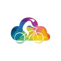 wolk wielersport ras vector logo ontwerp. fiets winkel logo ontwerp sjabloon.