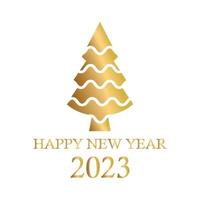 abstract gouden Kerstmis boom, vakantie symbool Kerstmis, nieuw jaar 2023 - vector