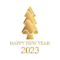 abstract gouden Kerstmis boom, vakantie symbool Kerstmis, nieuw jaar 2023 - vector