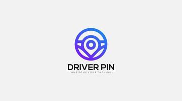 plaats kaart pin auto bestuurder navigatie vind logo ontwerp vector