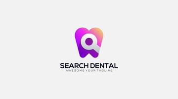 zoeken tandheelkundig logo , vector illustratie en logo ontwerp