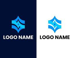 brief s met ster modern logo ontwerp sjabloon vector