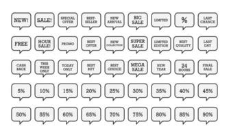 web winkel uitverkoop label vector icoon reeks