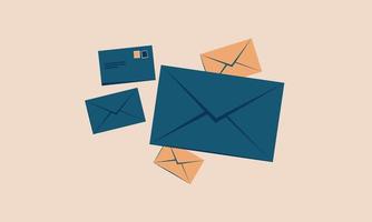 brieven mail post retro ansichtkaart ontwerp vector