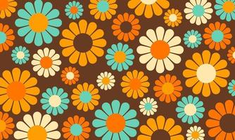 abstract retro bloem behang vector patroon
