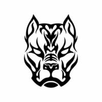 pitbull hoofd logo symbool. stencil ontwerp. tatoeëren vector illustratie.