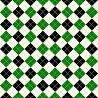 naadloos argyle patroon in groen en zwart. vector