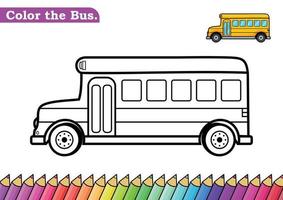 bus kleur bladzijde. geïsoleerd kleur boek. kleur Pagina's voor kinderen. school- bus geïsoleerd. vector