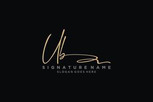 eerste ub brief handtekening logo sjabloon elegant ontwerp logo teken symbool sjabloon vector icoon