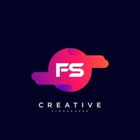 fs eerste brief logo icoon ontwerp sjabloon elementen met Golf kleurrijk vector