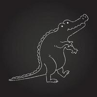 gelukkig alligator krijt tekening vector