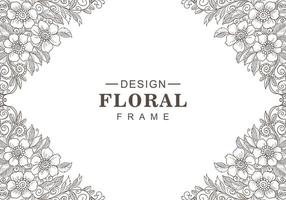 modern decoratief zwart-wit bloemenframe vector