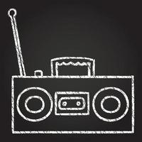 boombox krijt tekening vector