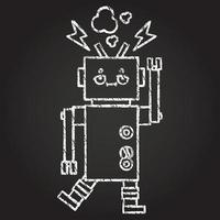 robot krijt tekening vector