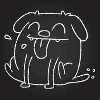 grappig hond krijt tekening vector