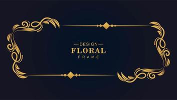 gouden bloemen artistiek frame ontwerp vector